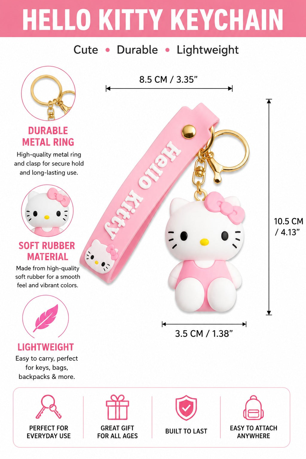 Hello Kitty 3D Cartoon Keychain