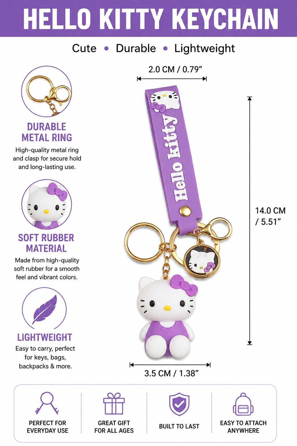Hello Kitty 3D Cartoon Keychain