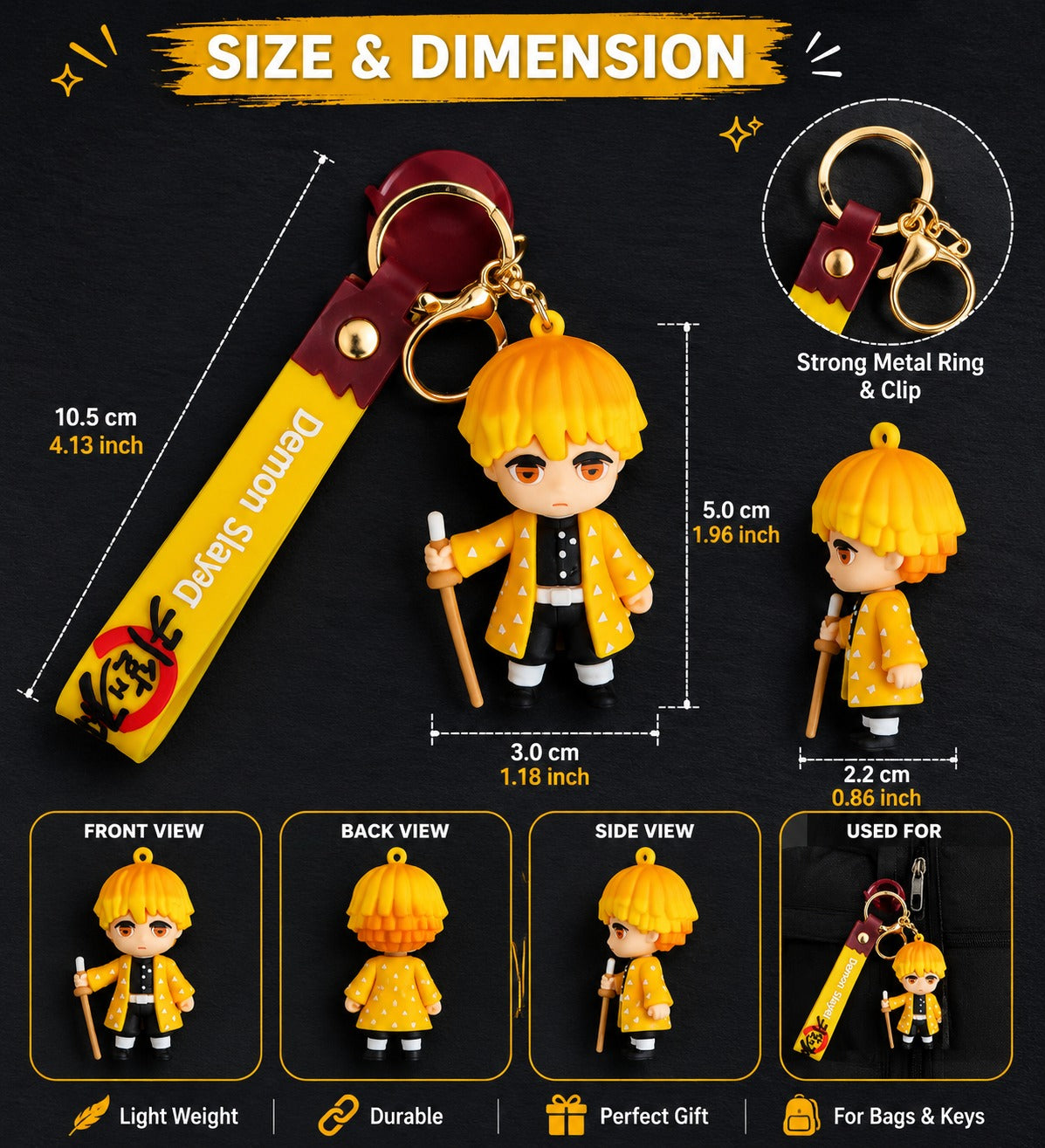 Demon Slayer 3D Anime Character Keychain