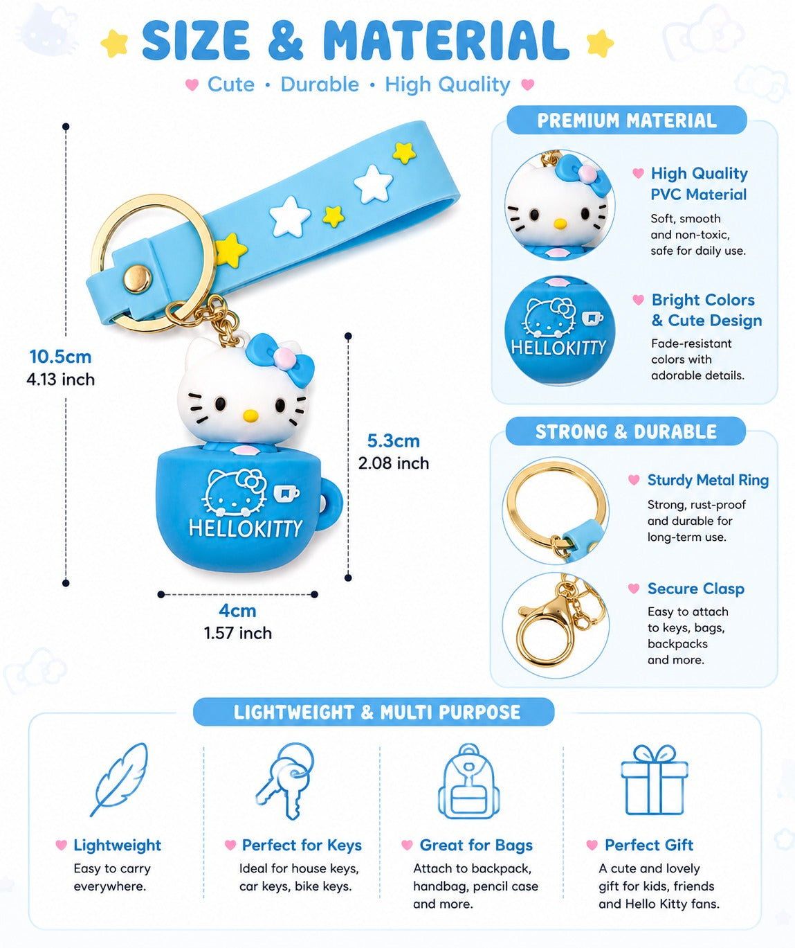 Hello Kitty 3D Cartoon Keychain
