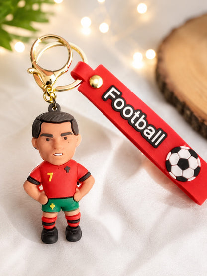 Football Player Figurine 3D Keychain with Football Strap