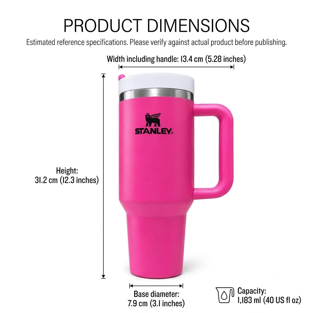 40oz Pink Stanley Tumbler