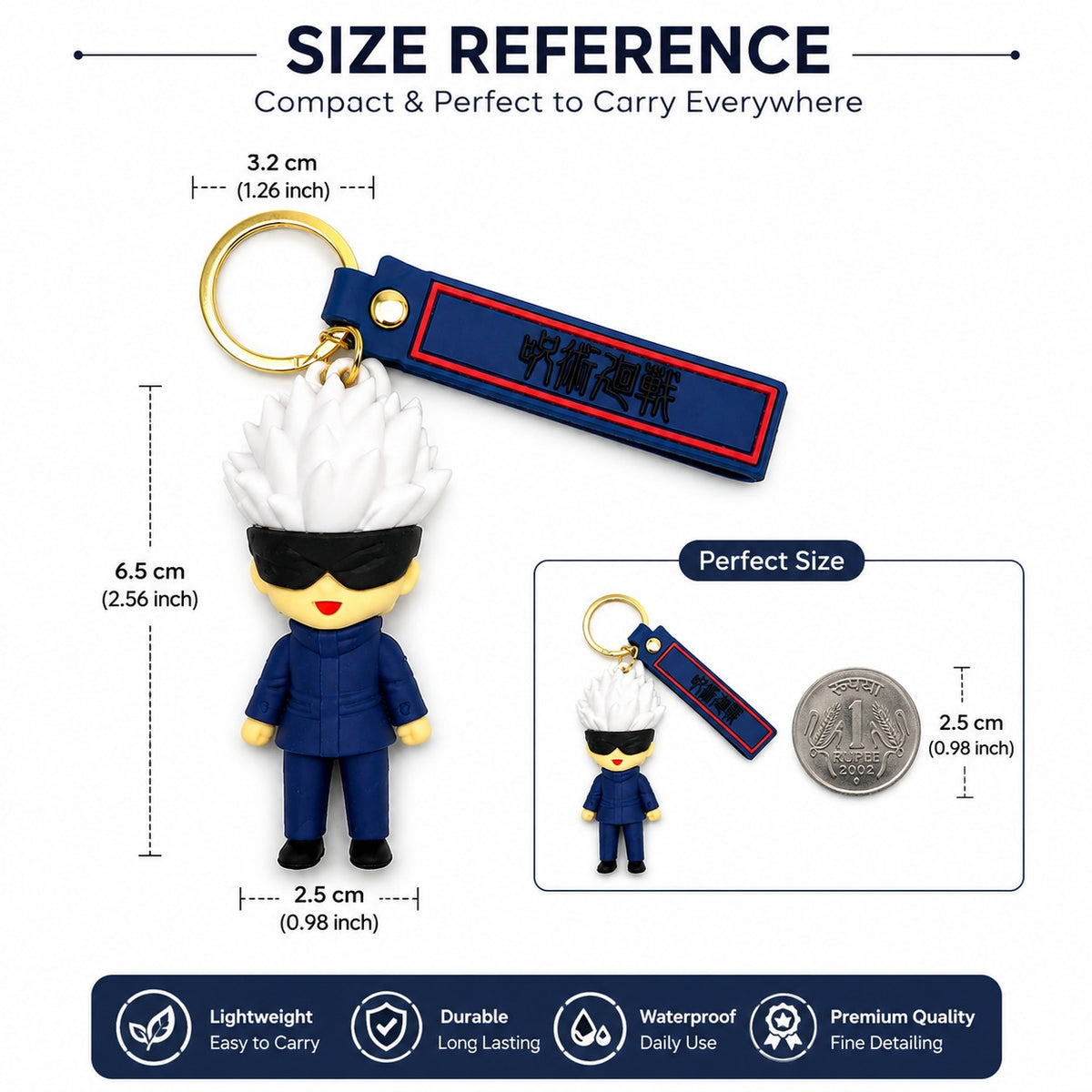 Satoru Gojo 3D PVC Anime Keychain