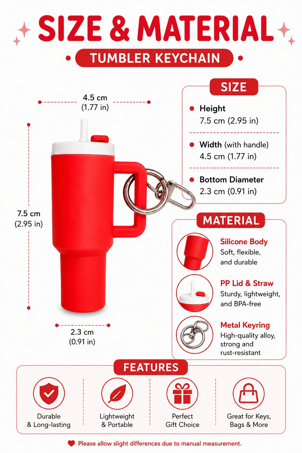 Cute Tumbler 3D Keychain