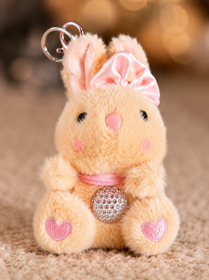 Bunny Plush Keychain with Bow