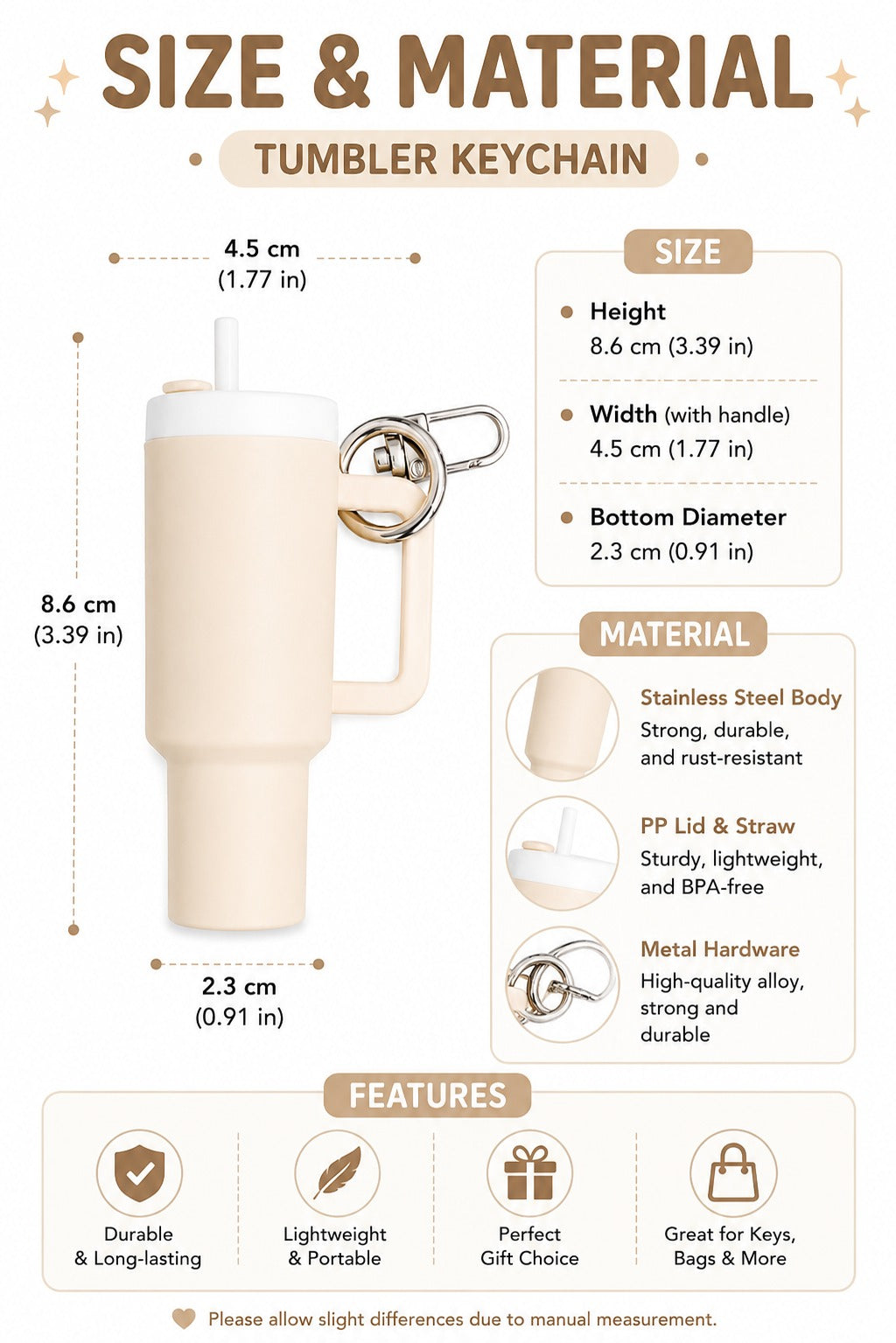 Cute Tumbler 3D Keychain