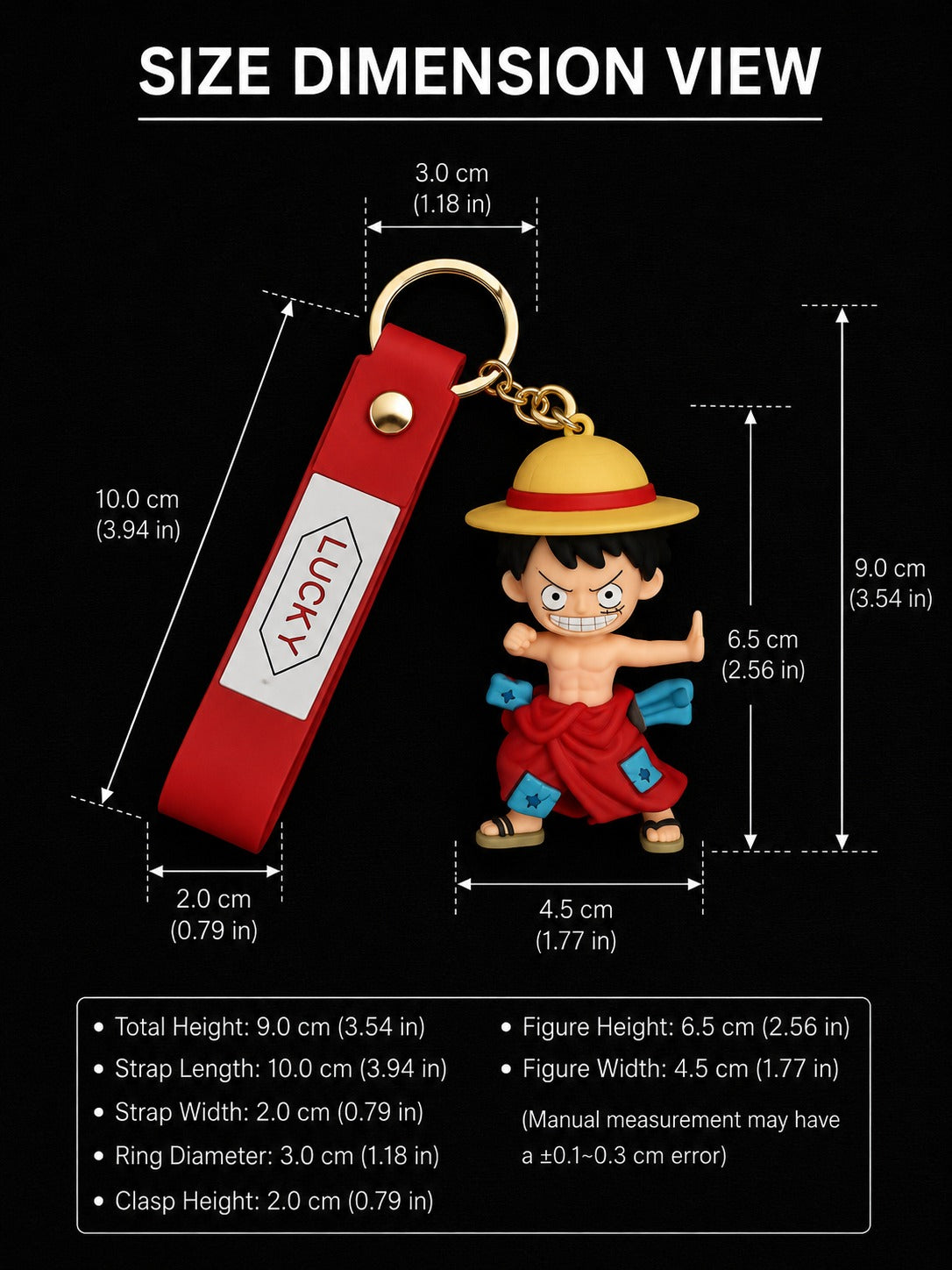 Lucky Luffy 3D Anime Keychain