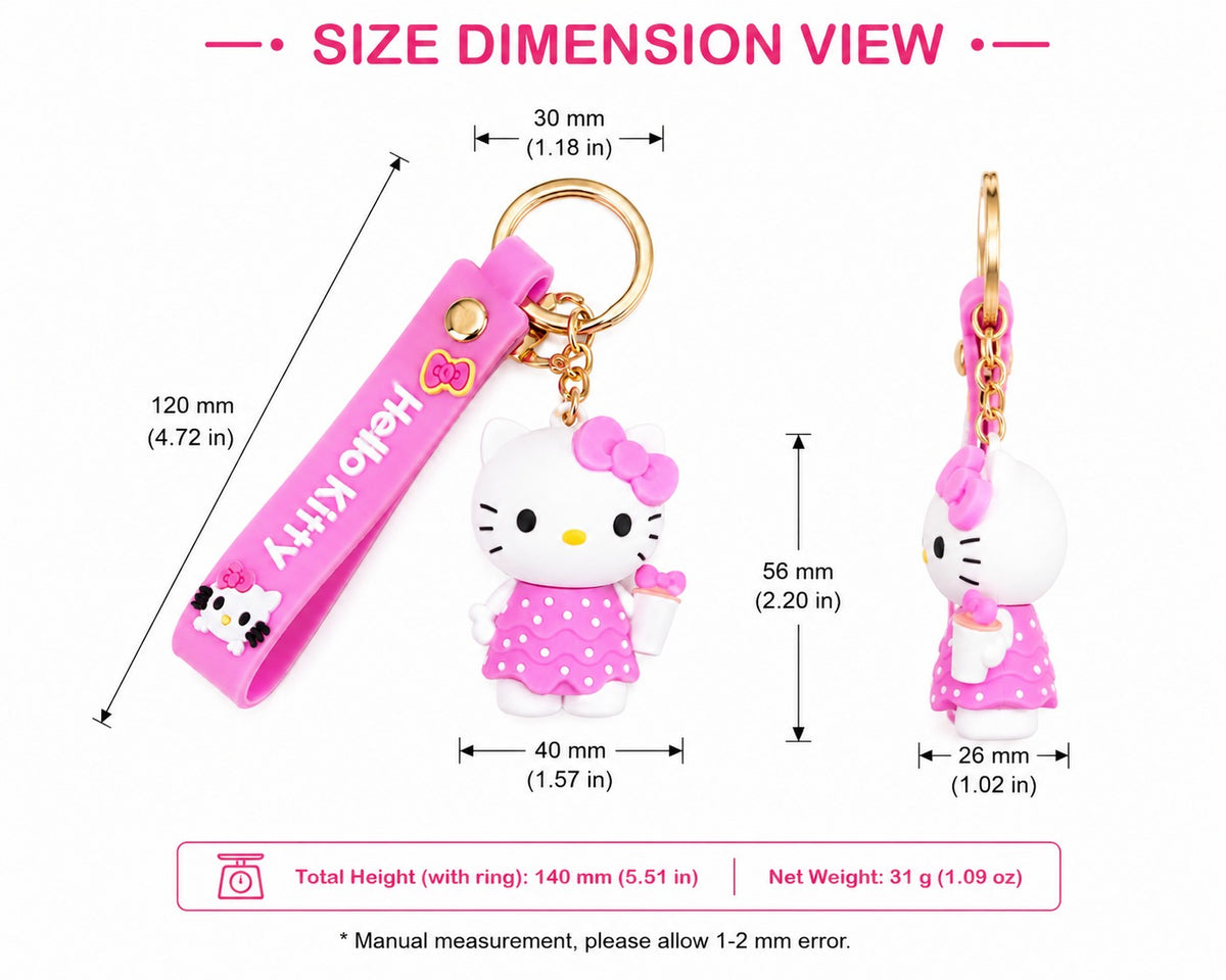 Hello Kitty 3D Cartoon Keychain