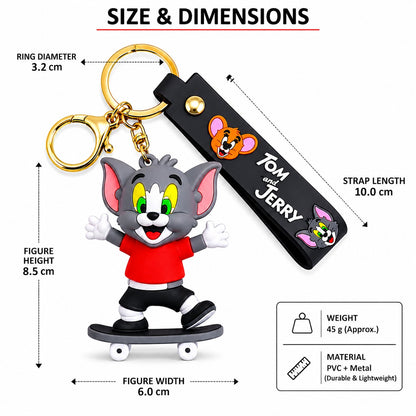 Tom & Jerry Skateboard 3D Keychain