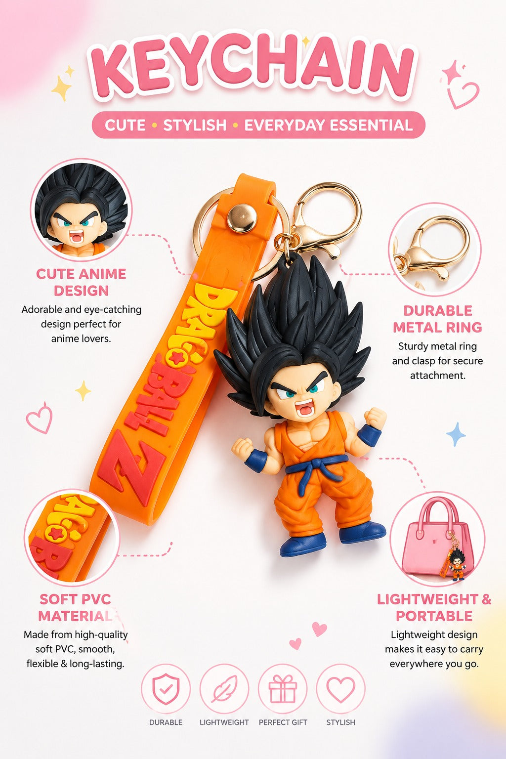 Dragon Ball Z 3D Anime Character Keychain