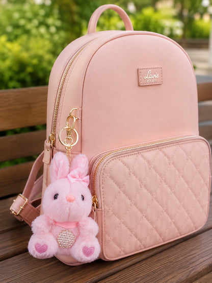 Bunny Plush Keychain with Bow