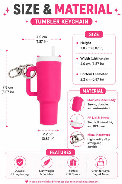 Cute Tumbler 3D Keychain