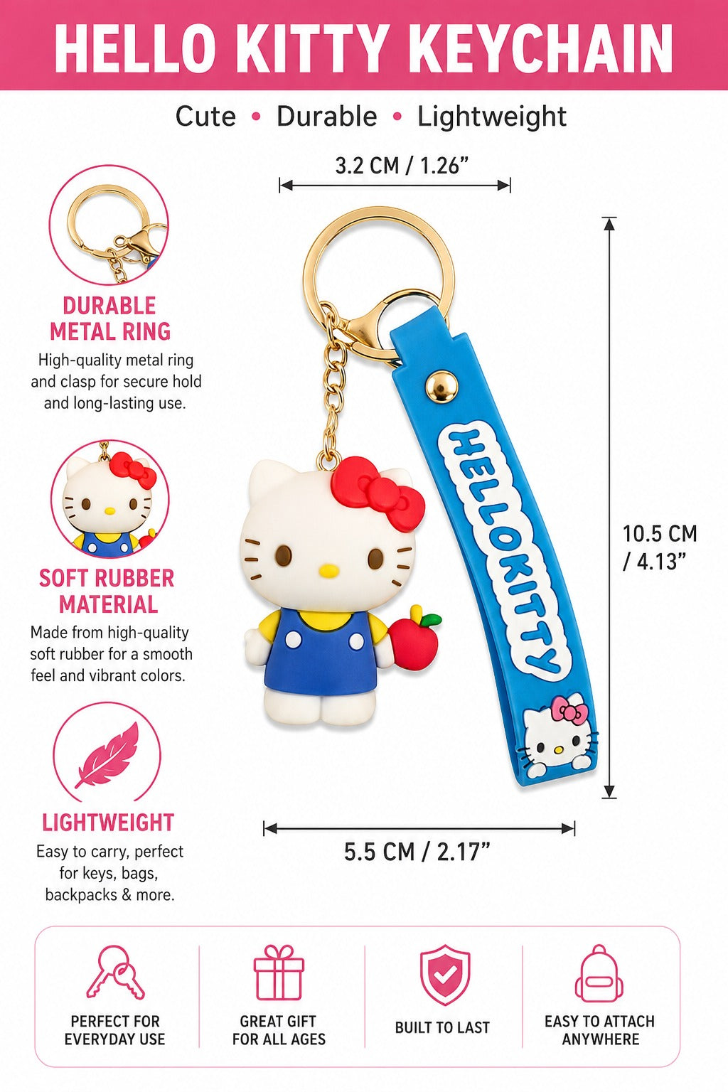 Hello Kitty 3D Cartoon Keychain
