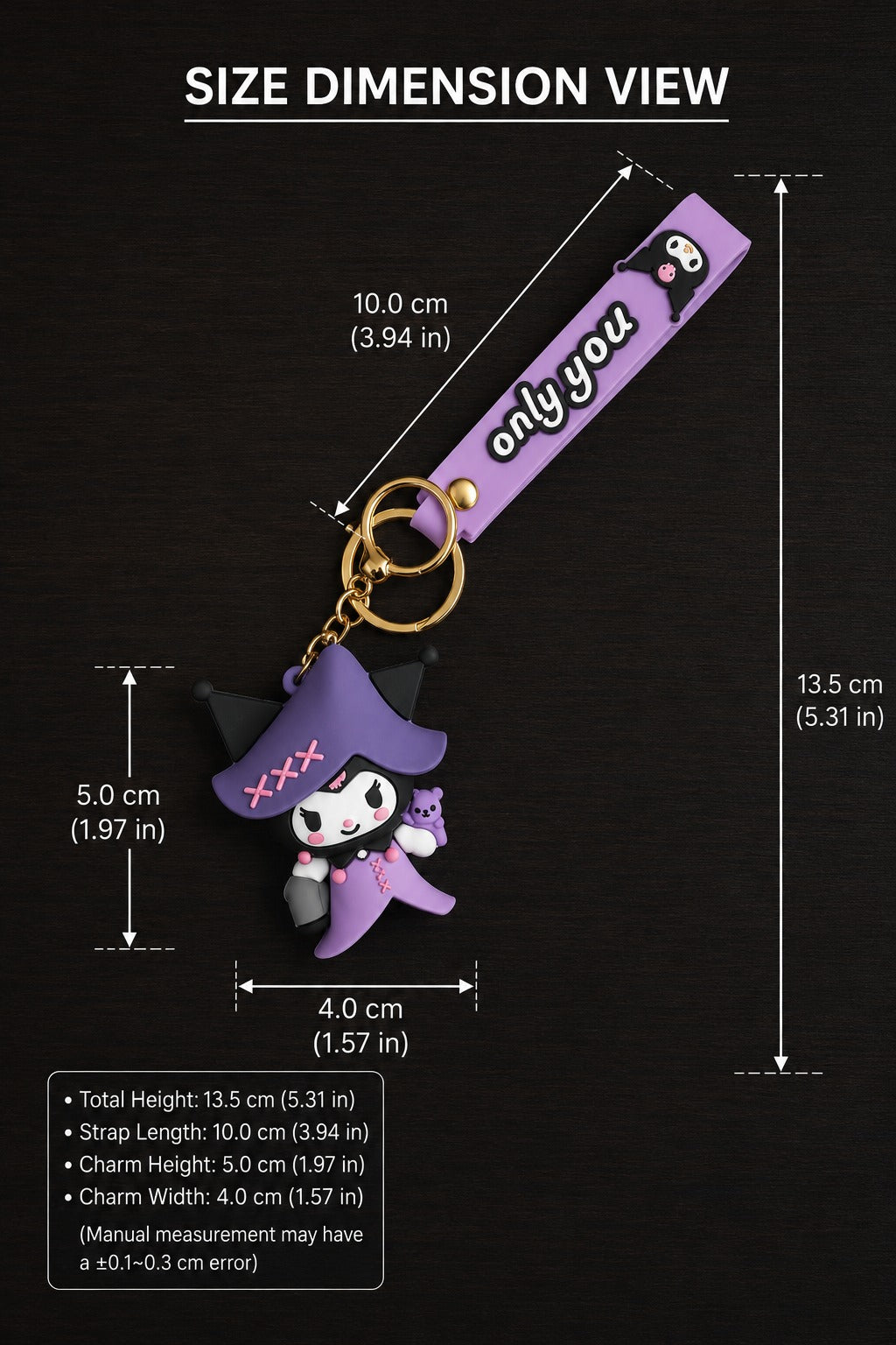 Kuromi 3D Cartoon Keychain
