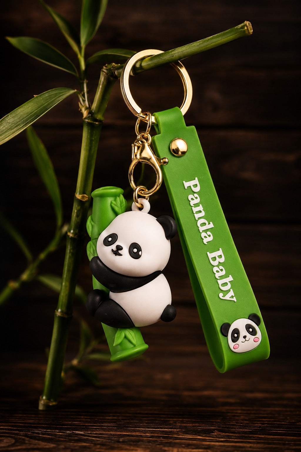 Panda Baby Bamboo Keychain