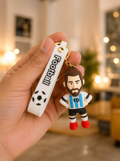Football Player Figurine 3D Keychain with Football Strap