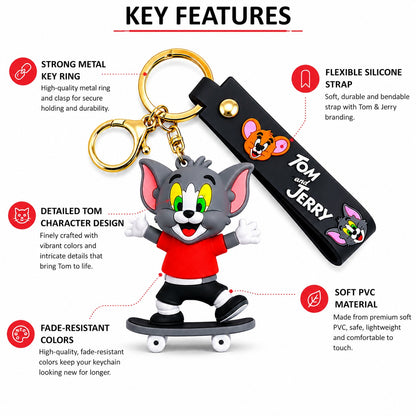 Tom & Jerry Skateboard 3D Keychain
