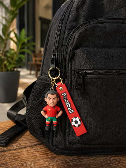 Football Player Figurine 3D Keychain with Football Strap