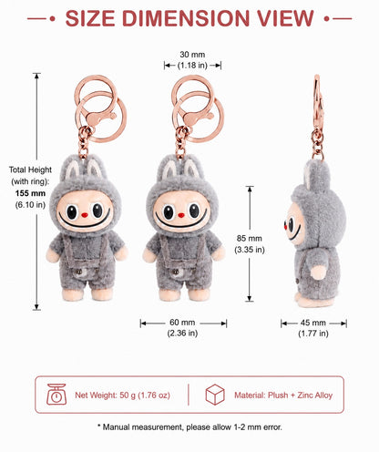 Labubu Bunny Plush Character Keychain