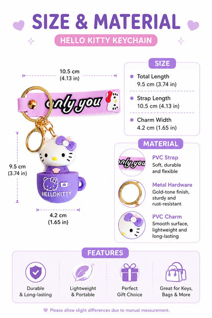 Hello Kitty 3D Cartoon Keychain