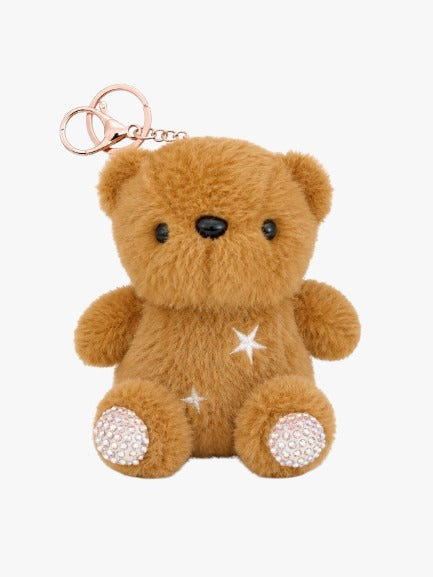 Star Bear Plush Keychain with Rhinestone Paws