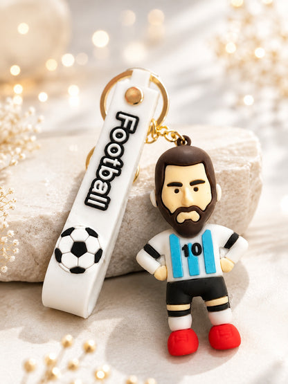 Football Player Figurine 3D Keychain with Football Strap
