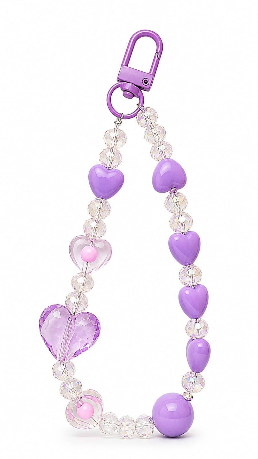 Heart Crystal Beaded Keychain