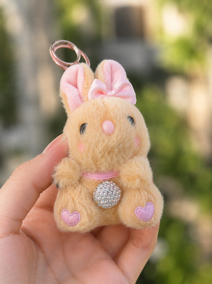 Bunny Plush Keychain with Bow