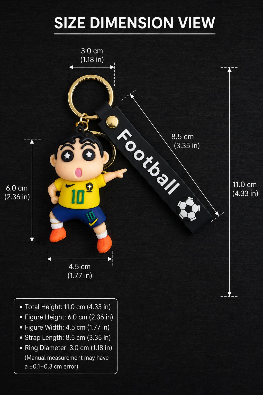 Shinchan Football 3D Keychain