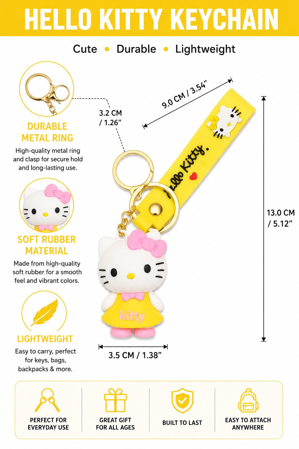 Hello Kitty 3D Cartoon Keychain