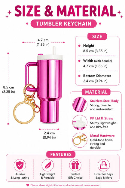 Cute Tumbler 3D Keychain