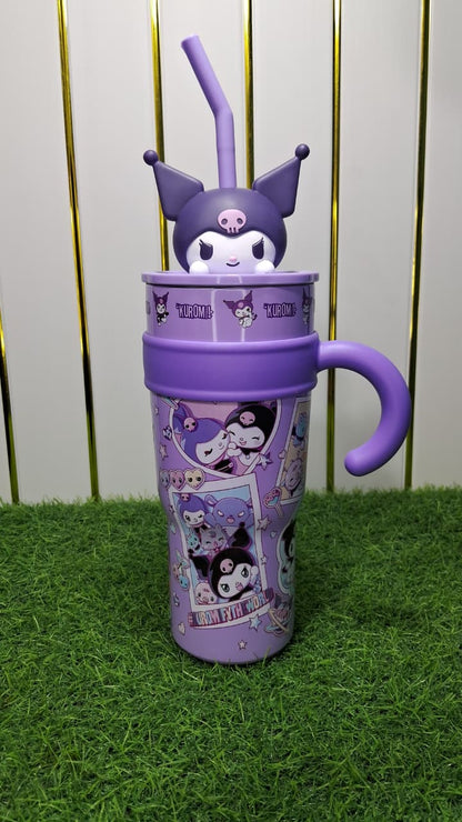 Kuromi Beach Vibes Handle Tumbler with Straw – Cute kuromi Sipper Mug