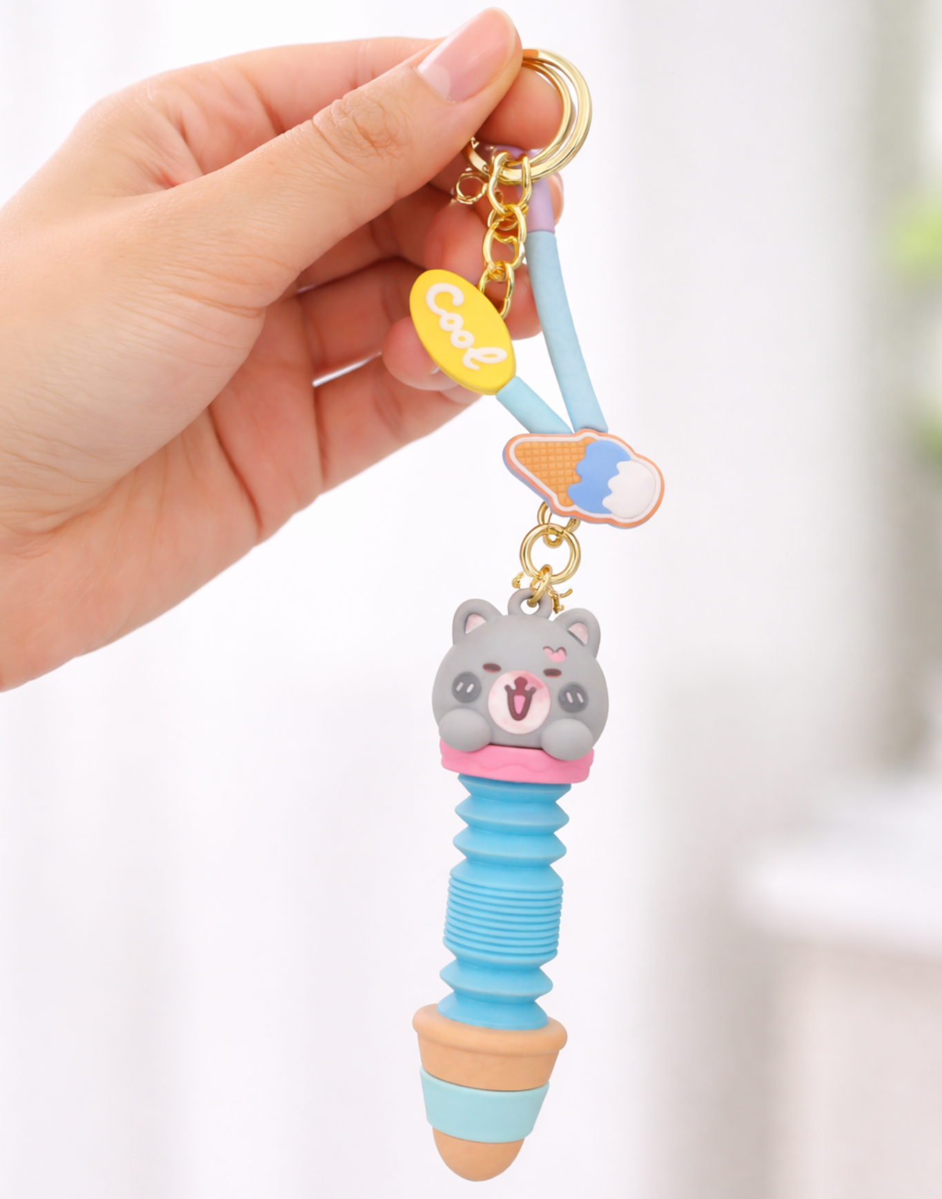 Cute Bunny Pop Tube Keychain