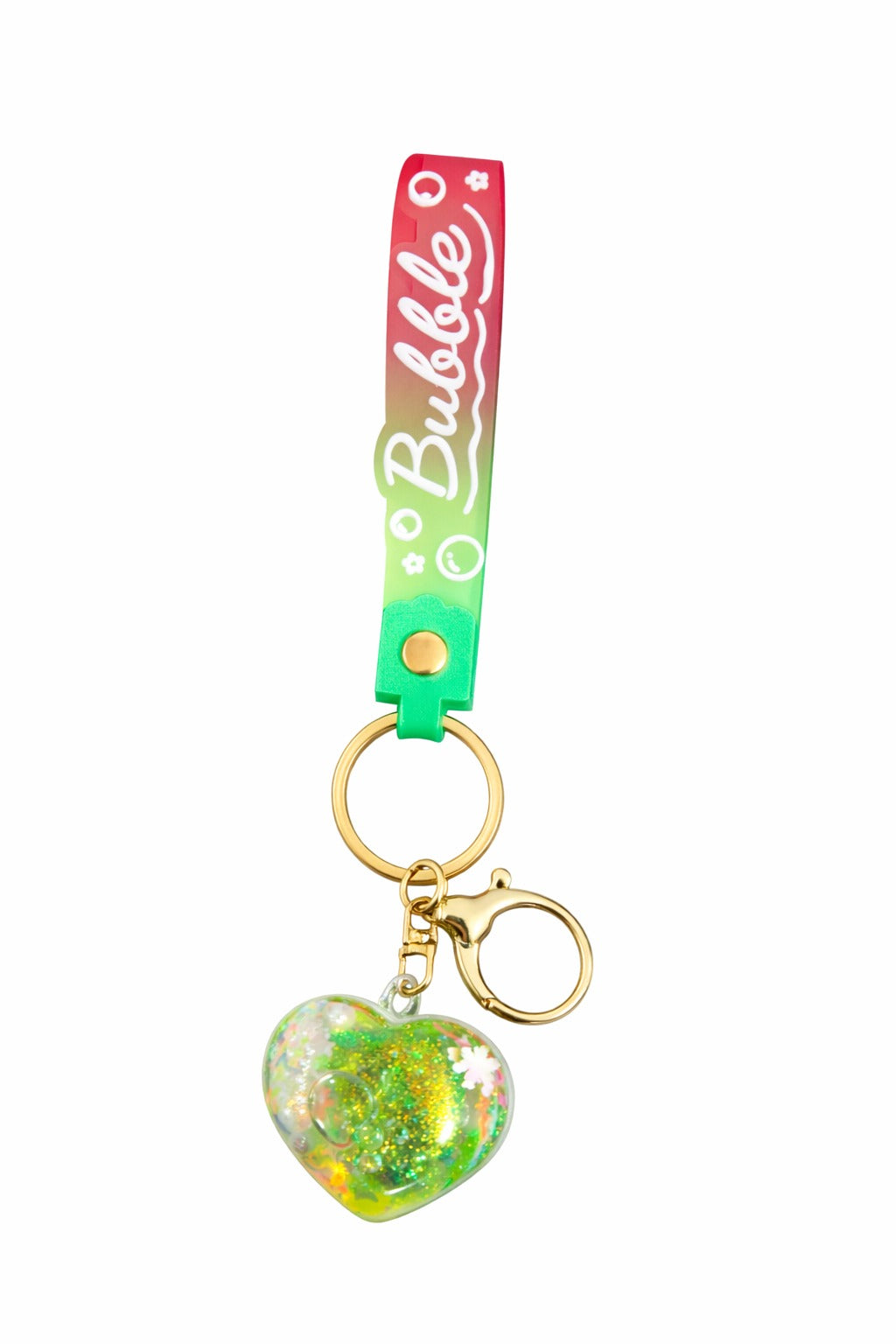 Bubble Heart Glitter Keychain