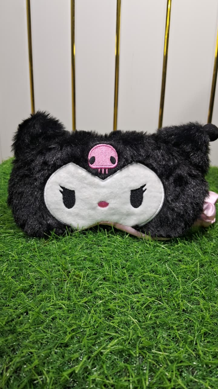 Black Kuromi Eye Mask with Ice Pack