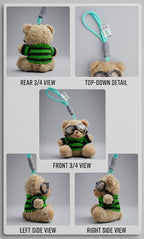 Adorable Pilot Teddy Bear Keychain with Goggles