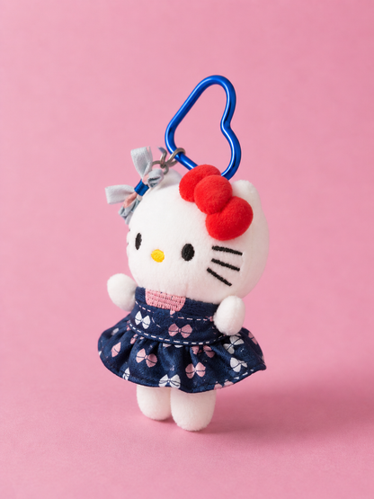 Cute Hello Kitty Plush Keychain (15 cm) – Cute Character Toy with Bow, Dress &amp; Clip for Bags