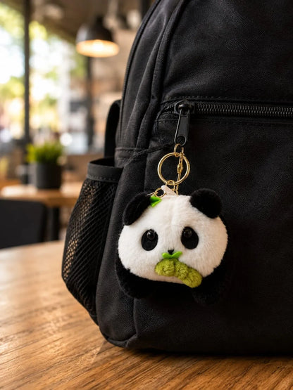 Cute Plush Panda Keychain for Backpack