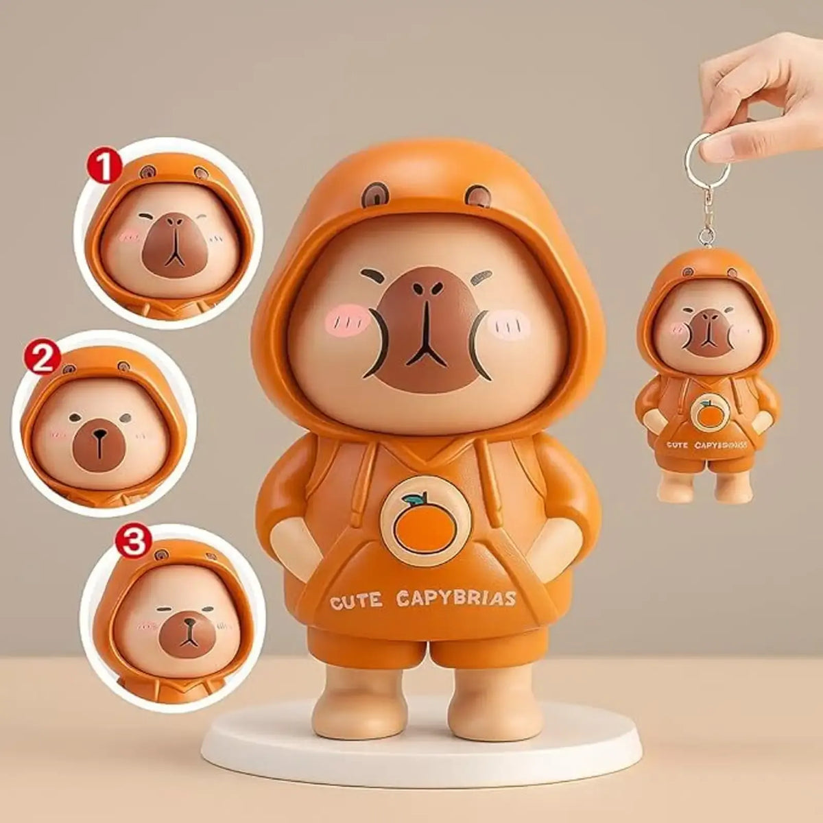 Capybara Face-Changing Keychain
