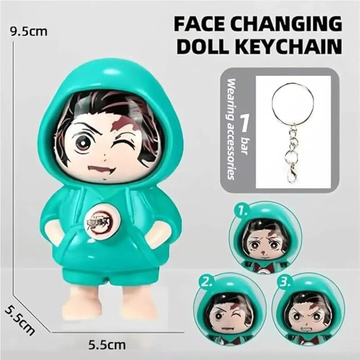 Tanjiro Face-Changing Keychain