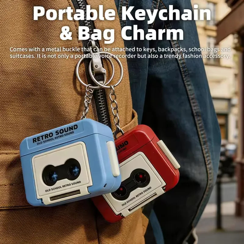 Retro Tape Recorder 3D Keychain with Sound