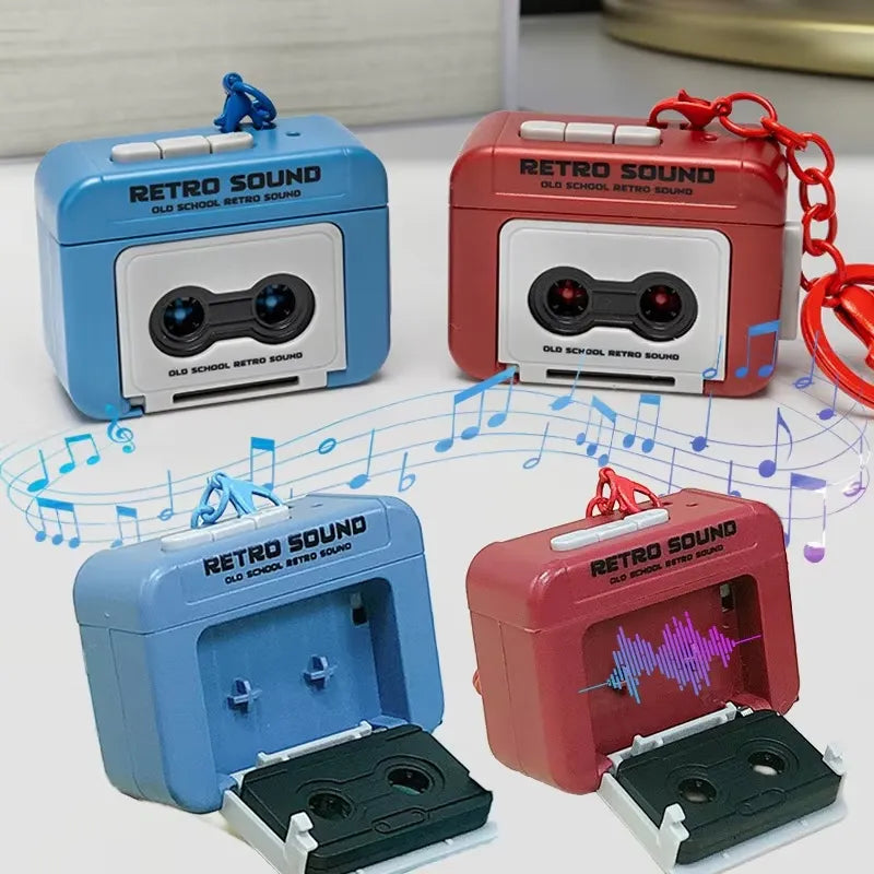 Retro Tape Recorder 3D Keychain with Sound