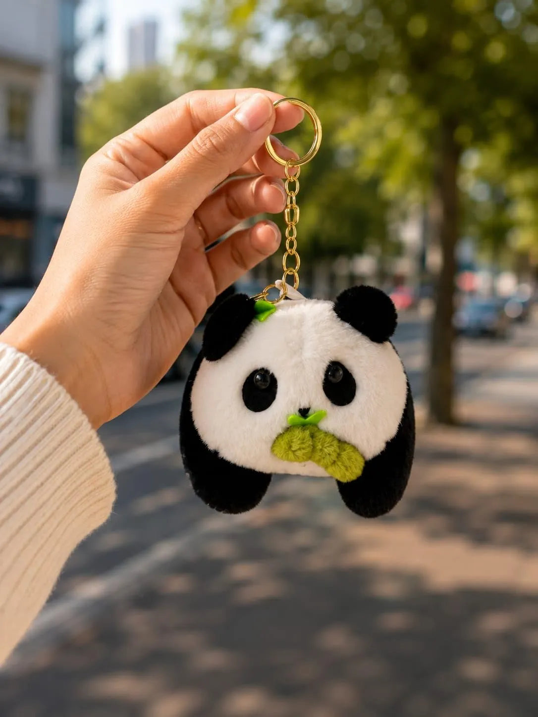 Cute Plush Panda Keychain for Backpack