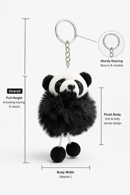 Fuzzy Panda Plush Keychain