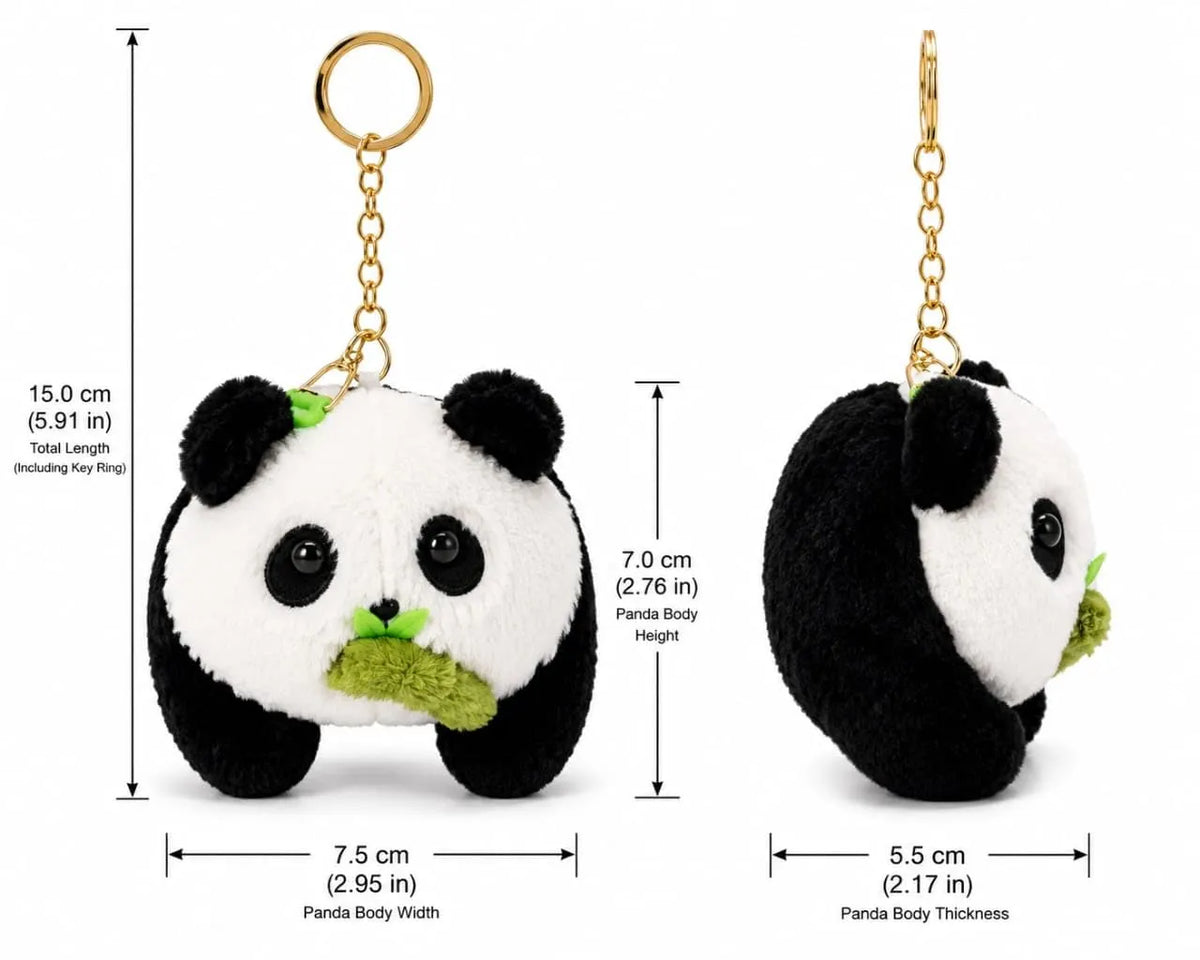 Cute Plush Panda Keychain for Backpack