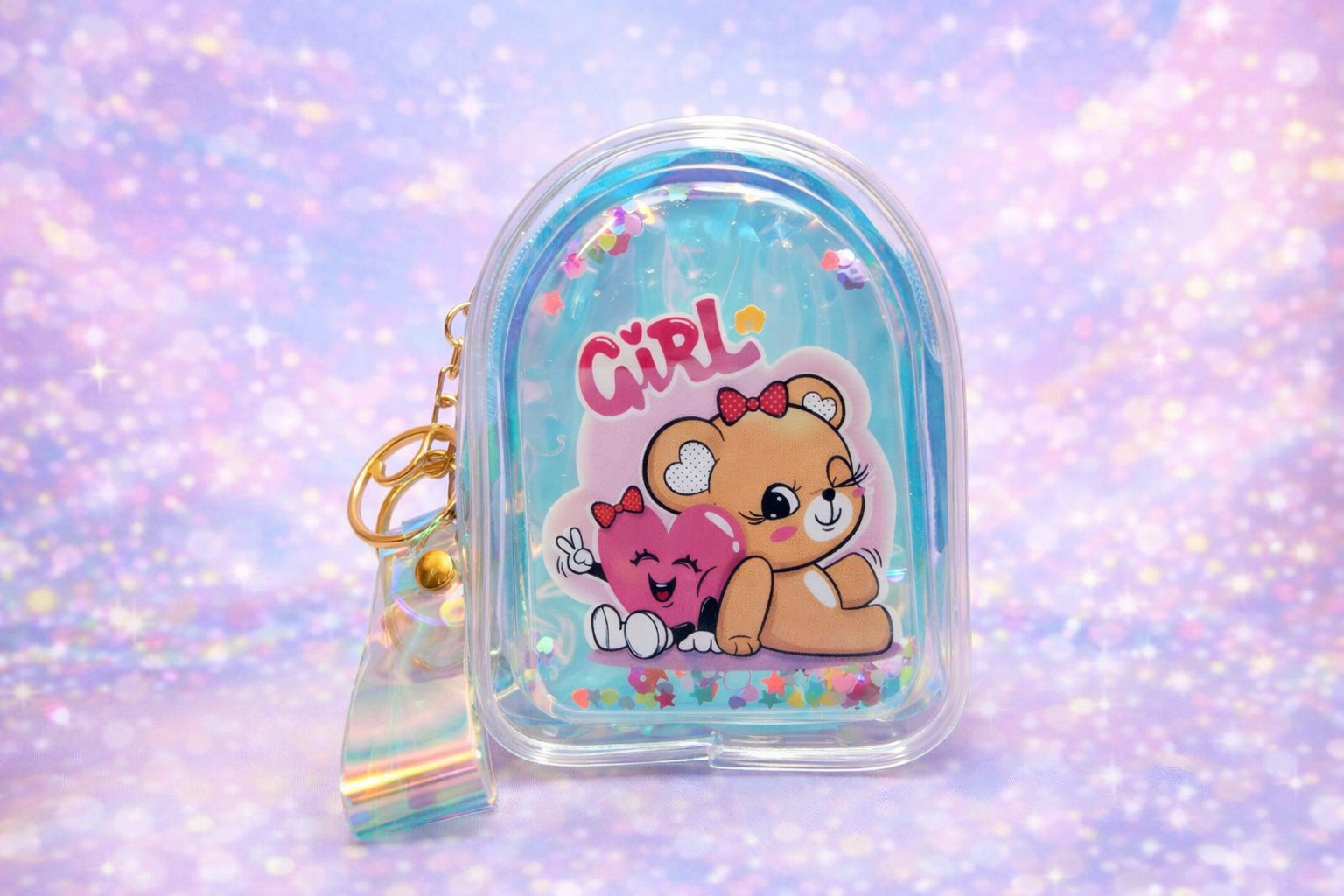 Cute Transparent Bag Pack Keychains
